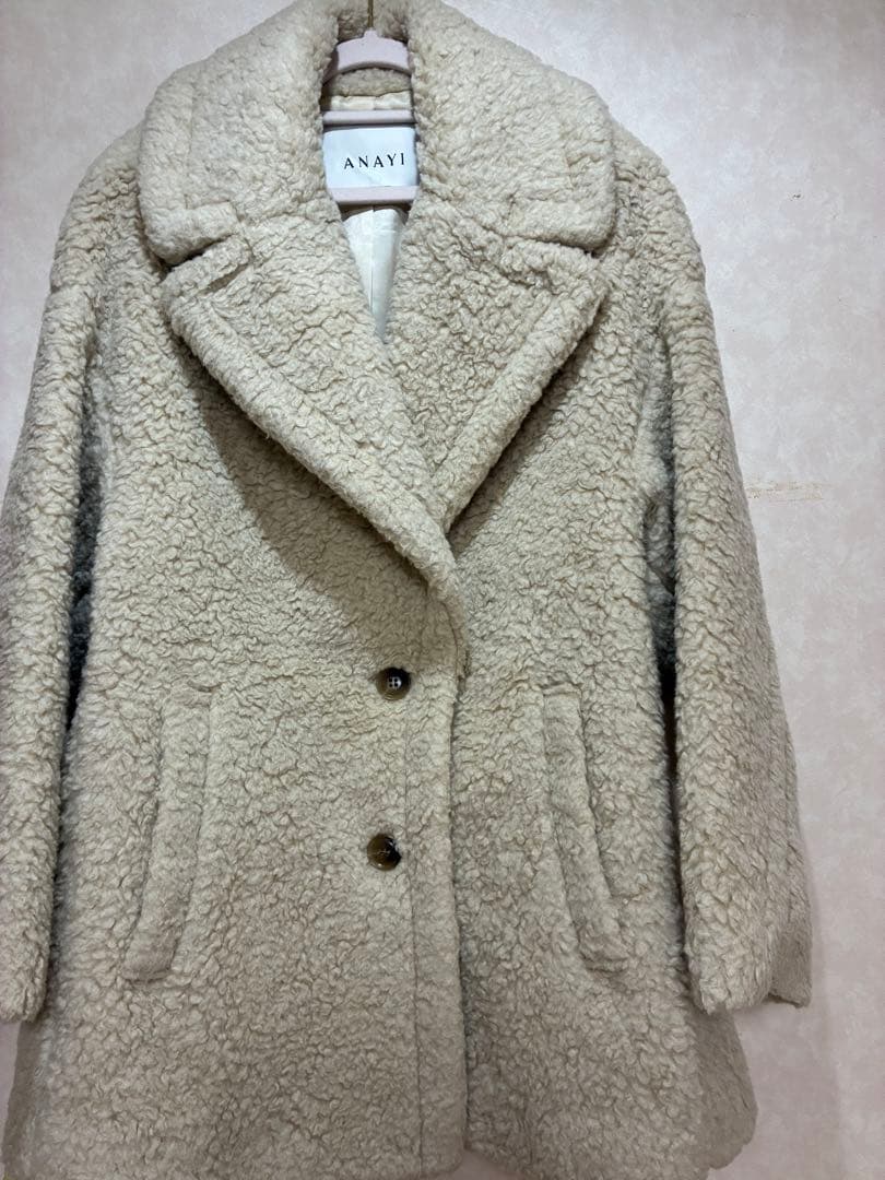 ANAYI カーリーウールボアコート ベージュ サイズ34 ANAYI カーリーウールボアコート ベージュ サイズ34