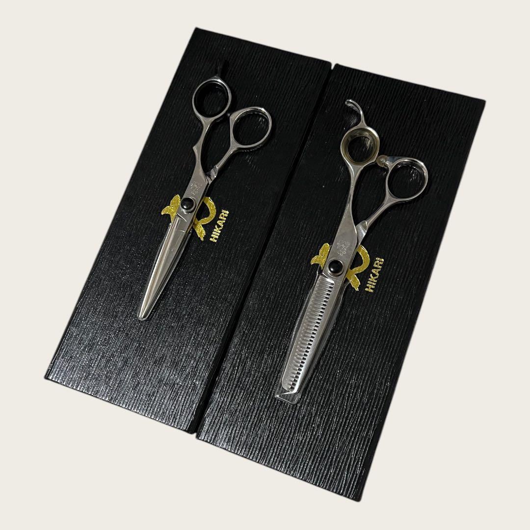 光シザー　E-5 6032 右利き用　美容師　理容師 光 6032 HIKARI 美容師用 理容師用 トリマー用 中古セニング ハサミ屋