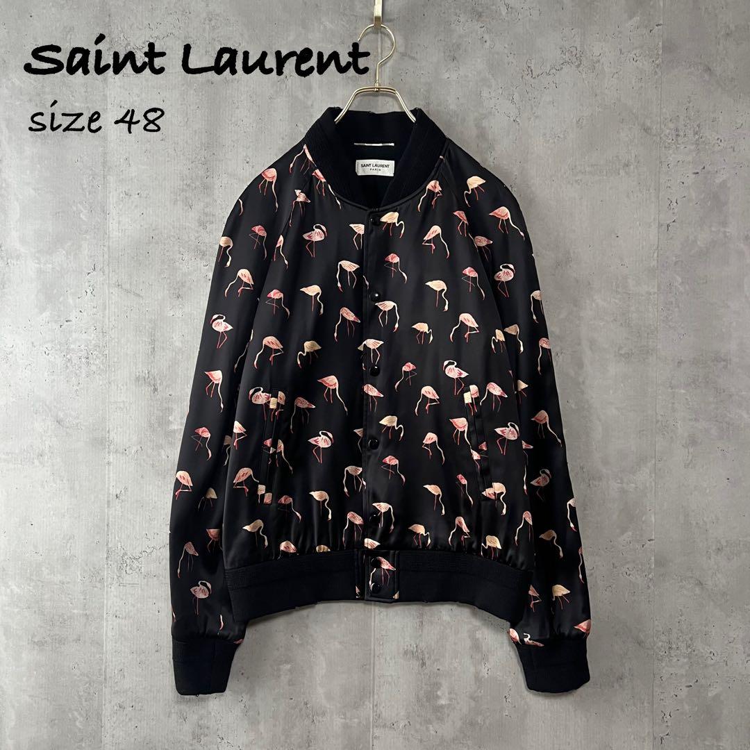 極美品】サンローラン ダメージ加工 ジャケット ブルゾン フラミンゴ