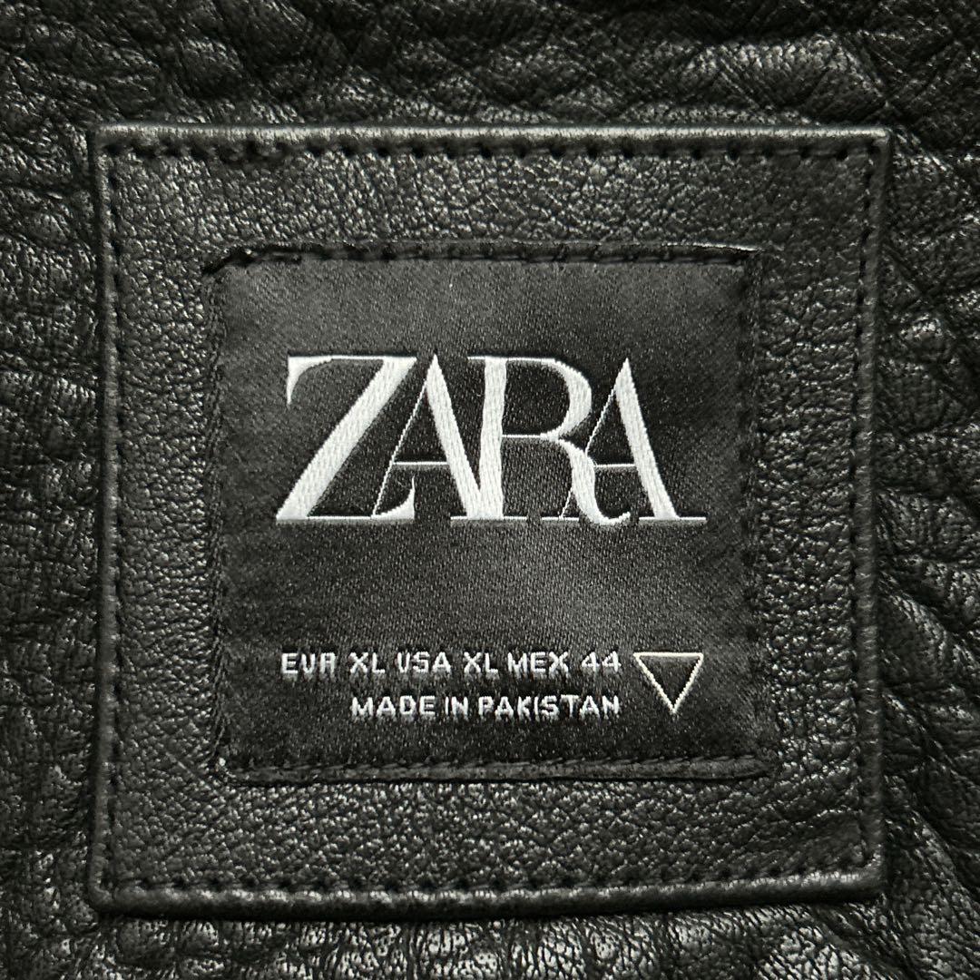 美品 ZARA バッファローレザー 本革 牛革 レザージャケット XLサイズ