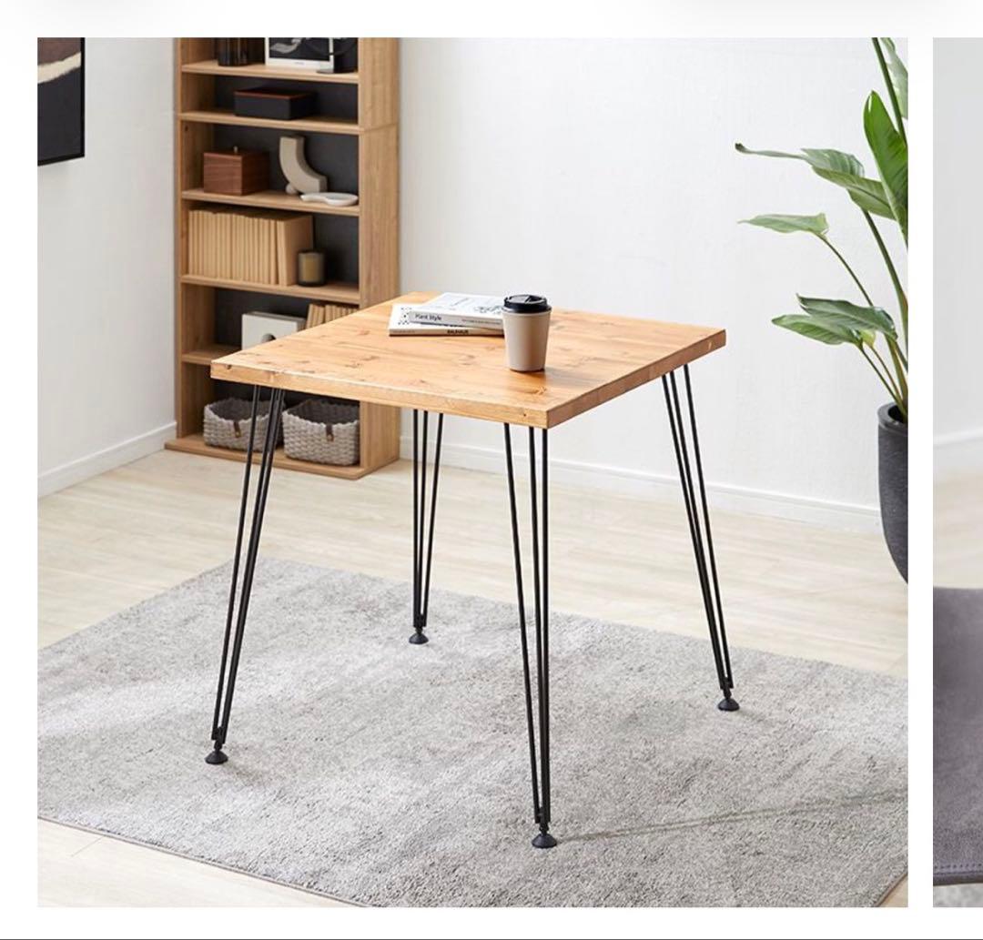 ライトブラウン ダイニングテーブル 75cm ダイニングテーブル 75×75cm 正方形 カフェ風ダイニング 天然木