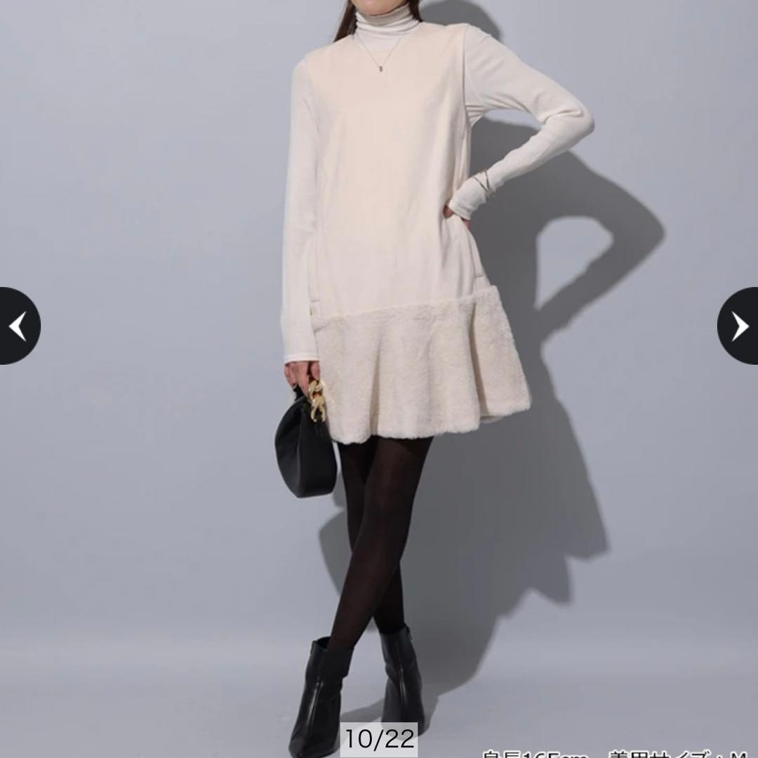 Apuweiser-riche 裾ファーワンピース - メルカリ