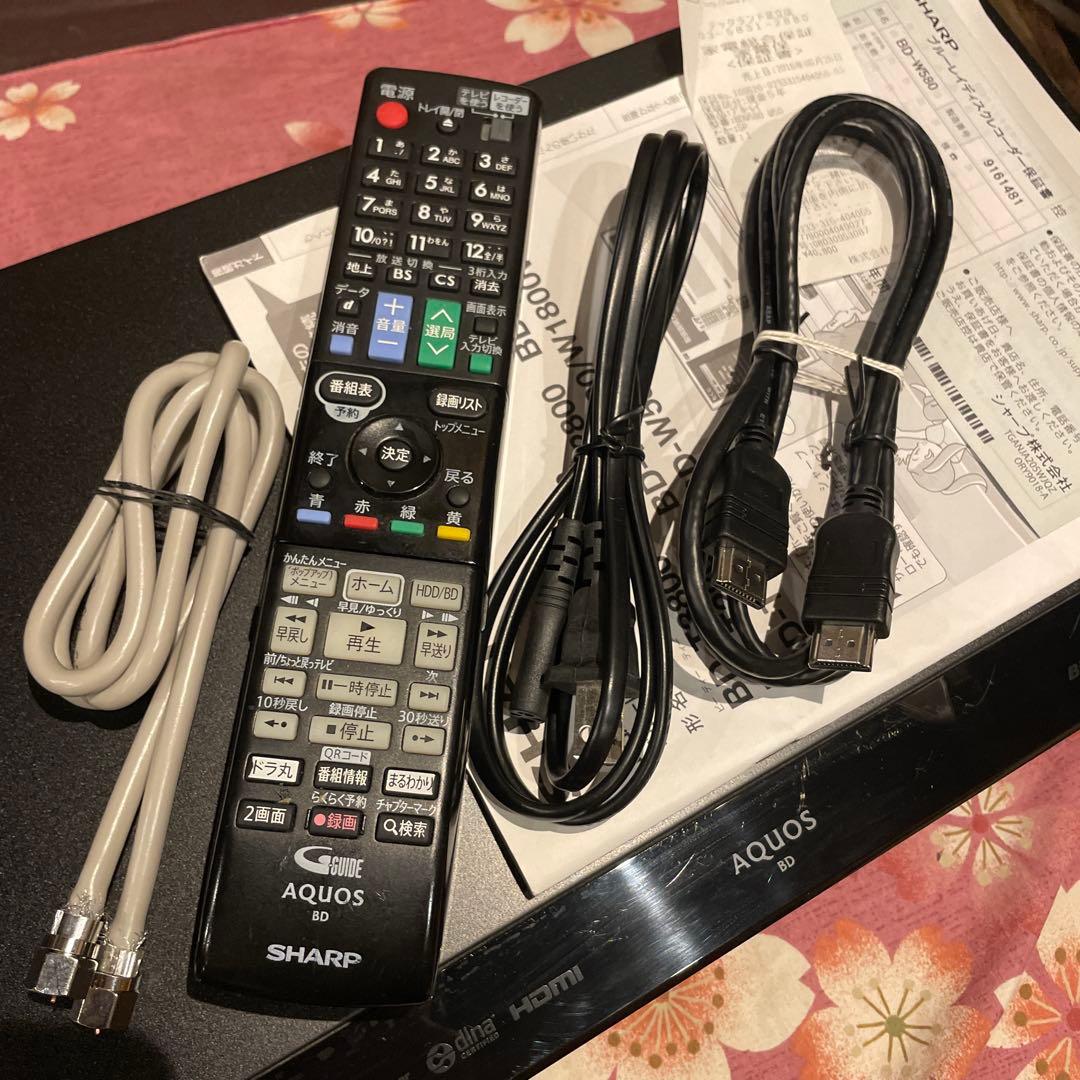 SHARP BD-W580 12倍録 500GB 純正リモ等付フル装備 完動美品