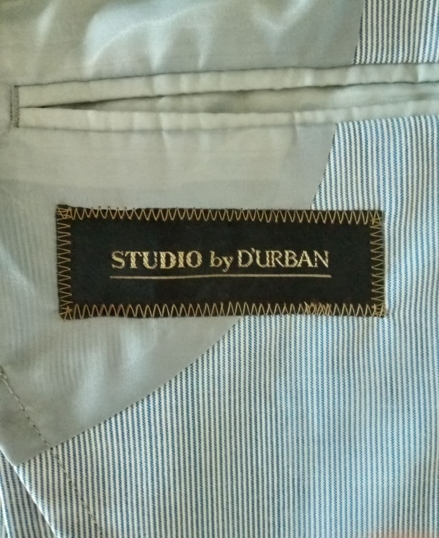 わ*丸様 STUDIO by DÛRBAN 水色 ストライプ ビジネスジャケット - メルカリ