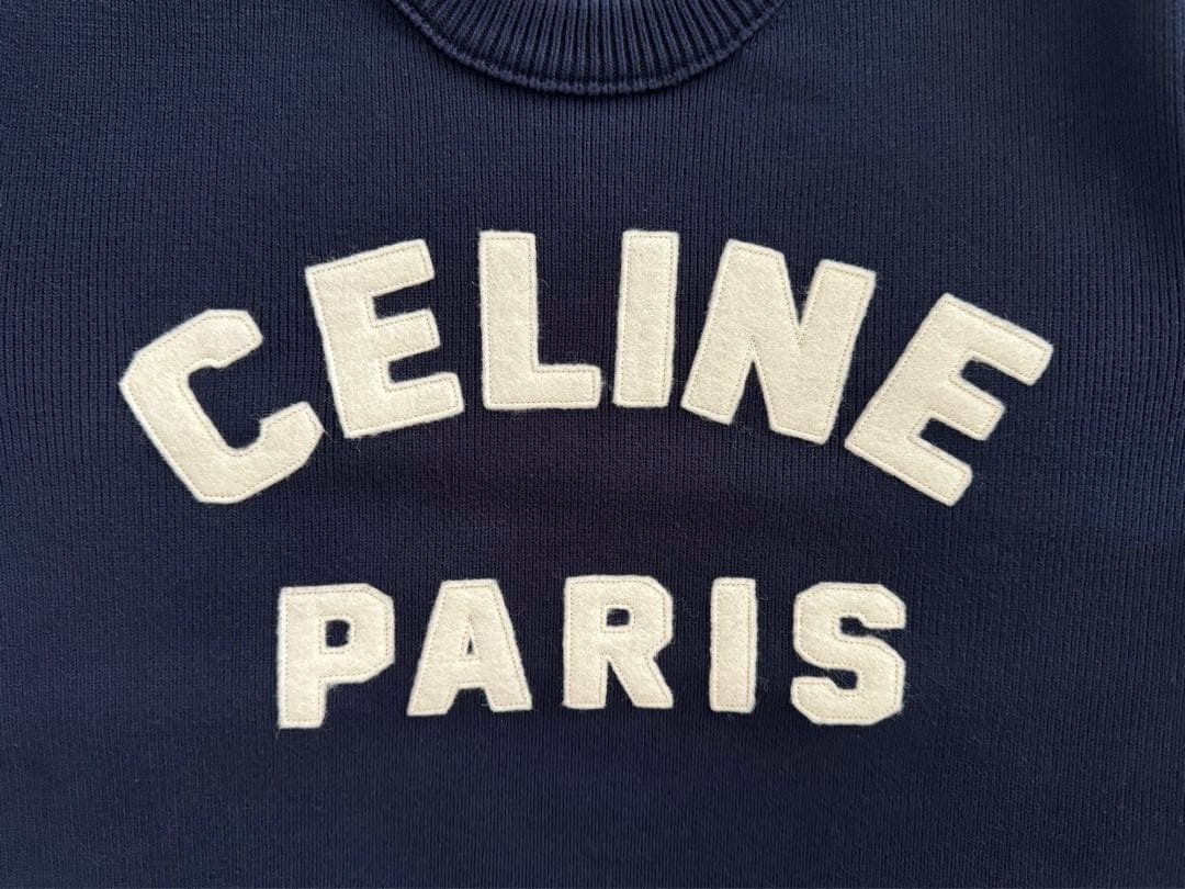 国内正規品CELINEセリーヌロゴニットセーター極美品ネイビー紺色