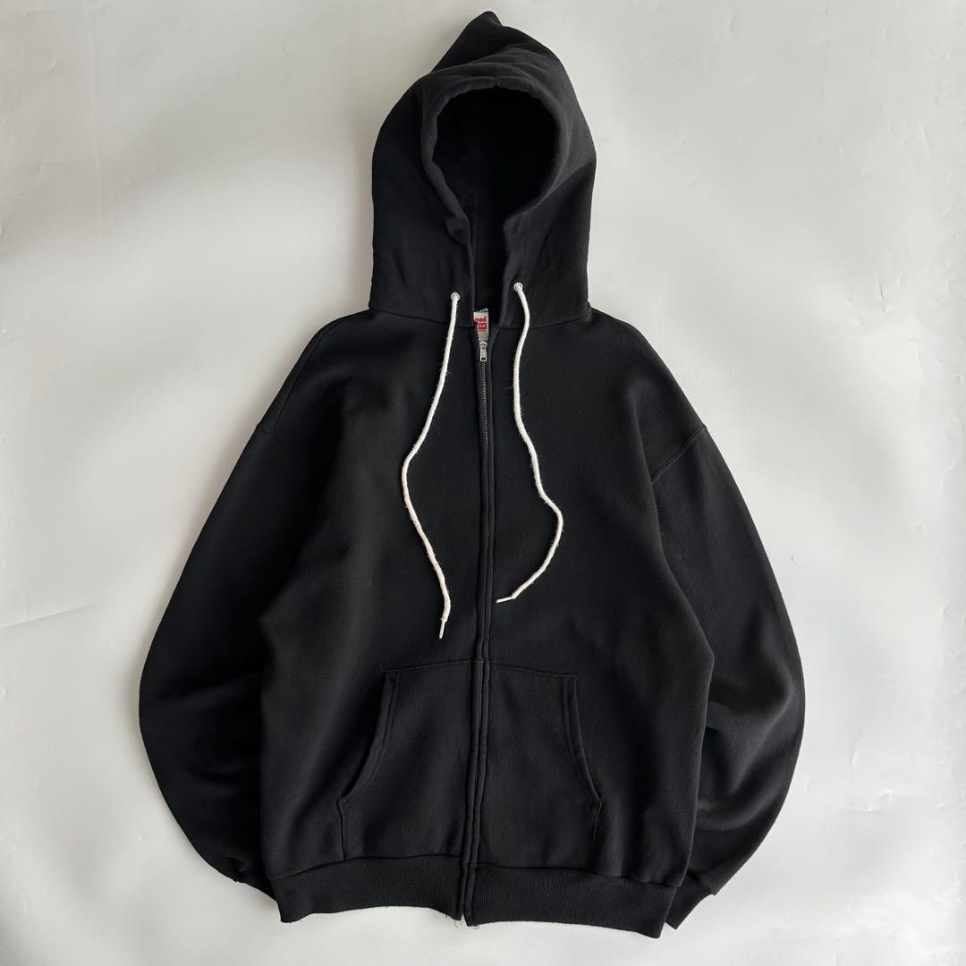 希少】超レアブラック 80s Hanes USA製 無地ジップパーカー L