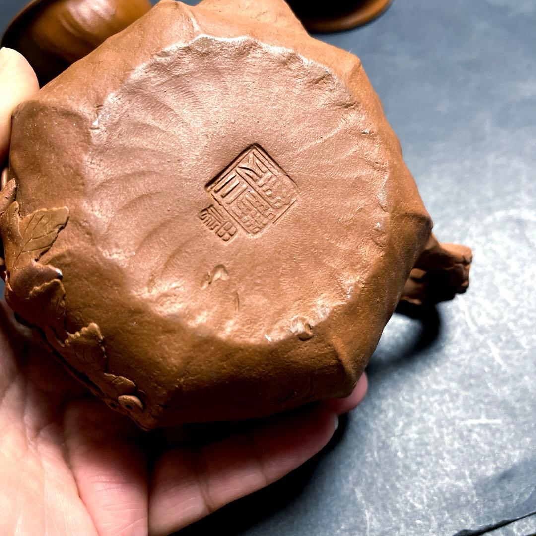 田島万古焼 勝三窯 手捻り急須と湯呑 葡萄 蛙摘み3点セット - メルカリ