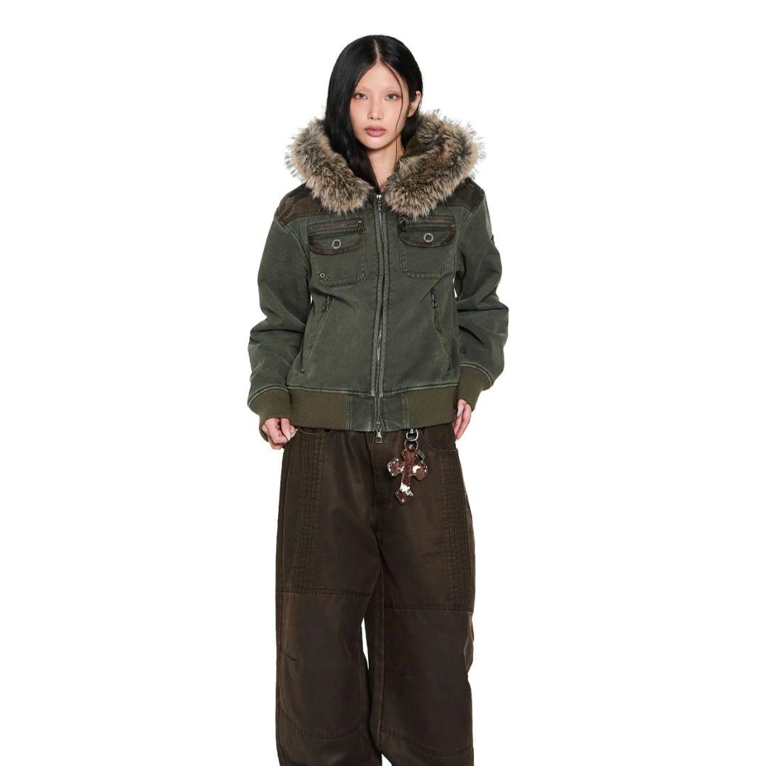 ジャケット・アウター AAKAM Fur Camo Contrast Jacket (Khaki) AAKAM】Fur Camo Contrast Jacket | OUR BRAND,AAKAM | PRESSING WEB SHOP