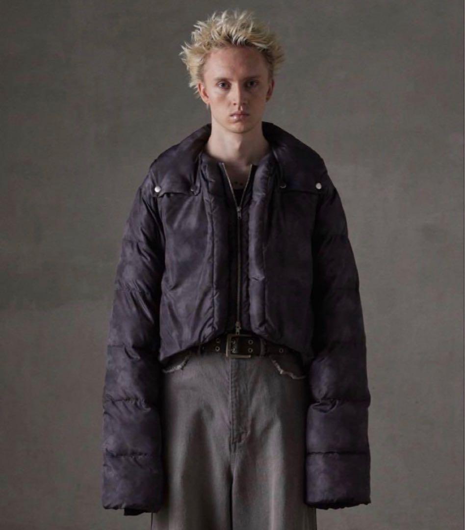 ぬ*様 即完品 【GRANCY】プリントショートリアルダウン Lサイズ GRANCY】Printed Short Real Down / プリントショートリアルダウン