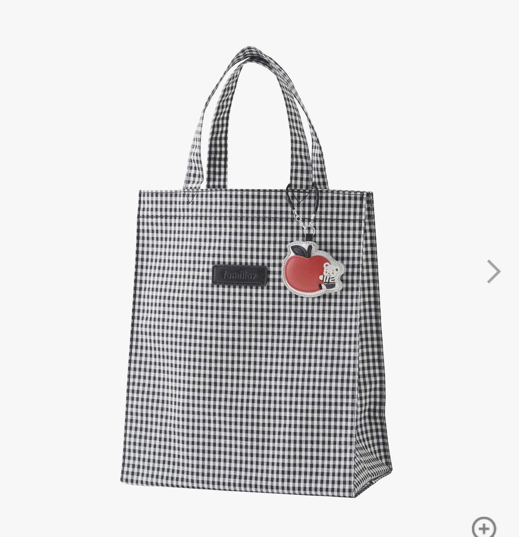 ファミリア バッグ トートバッグ ブラック ギンガムチェック - メルカリ
