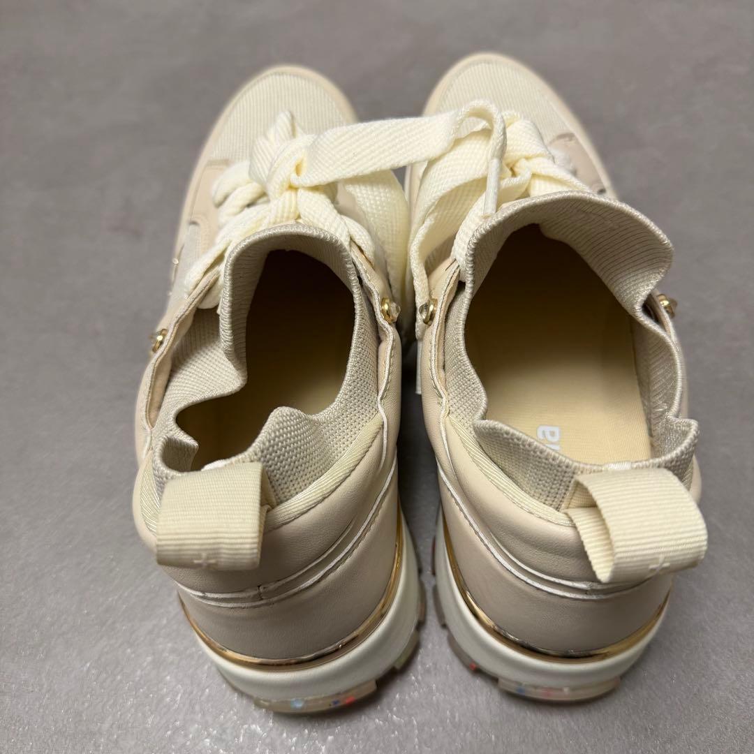 +diana ニットコンビスニーカー （ベージュ生地）　23.5cm