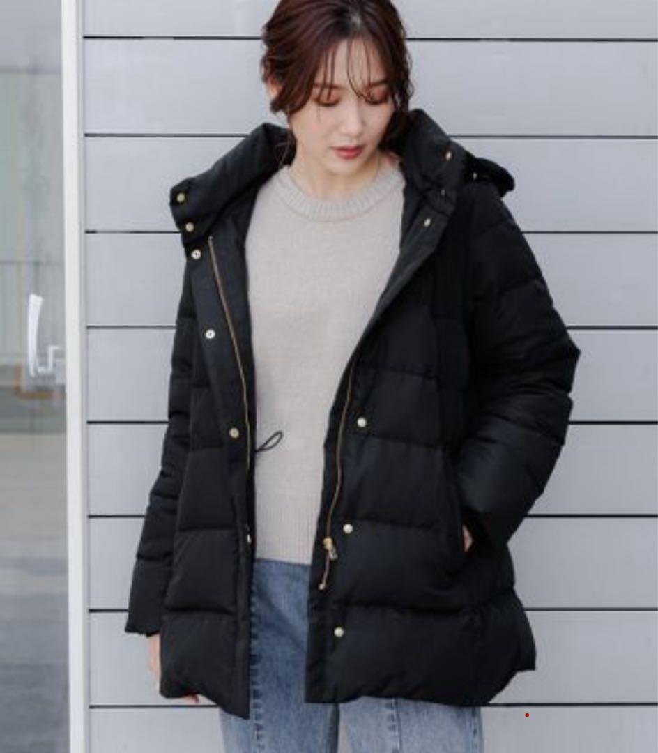 グローバルワーク ウツクシルエット撥水ダウンコート XL ブラック