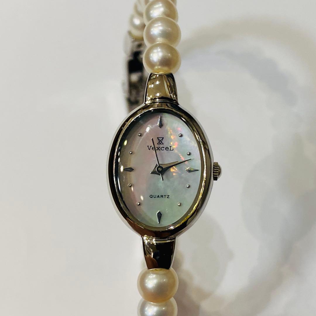 未使用】パール ウオッチ VEXCEL (ヴェクセル)真珠時計【稼働品】角箱