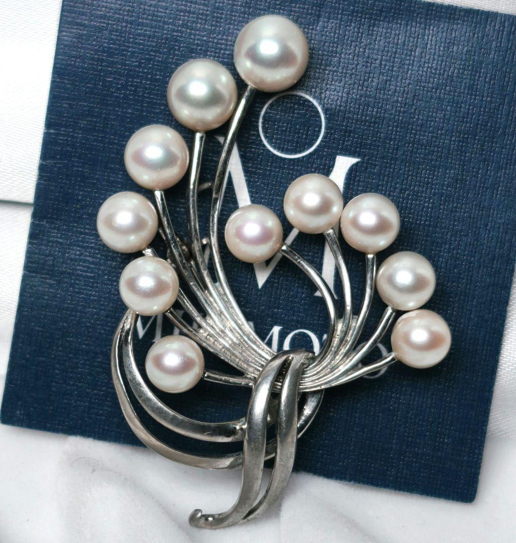 美品 最高級】ミキモト ブローチ パール 花束 11珠 皇室御用達 正規品