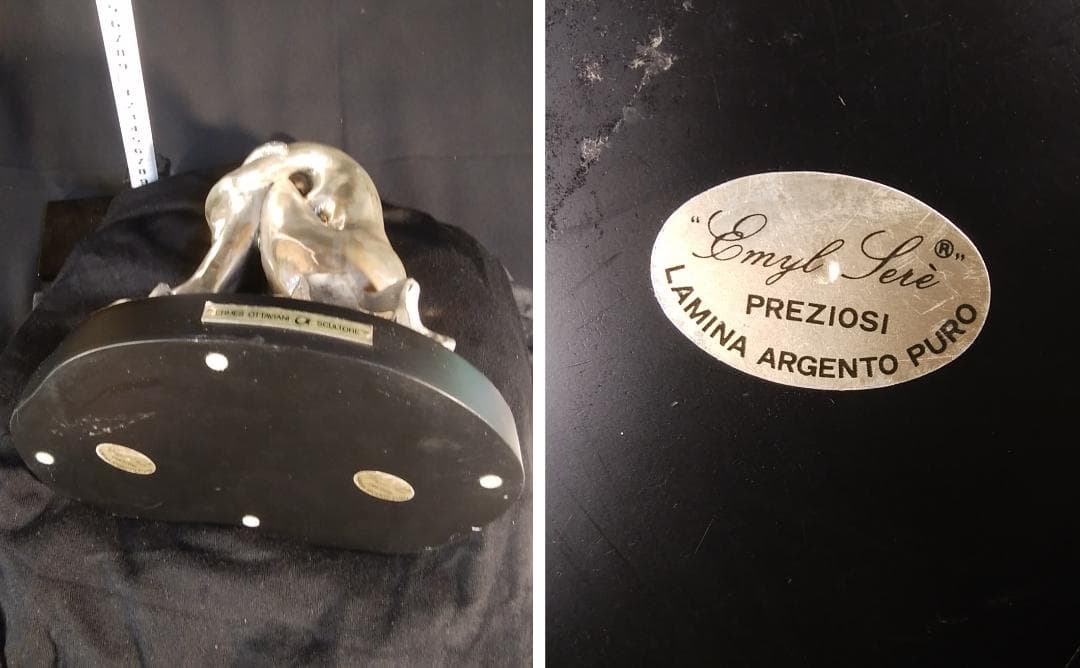 ロ*o様 エルメス★純 銀メッキブロンズ風裸婦彫刻像/高２８cm重４ ㎏少女ヌー