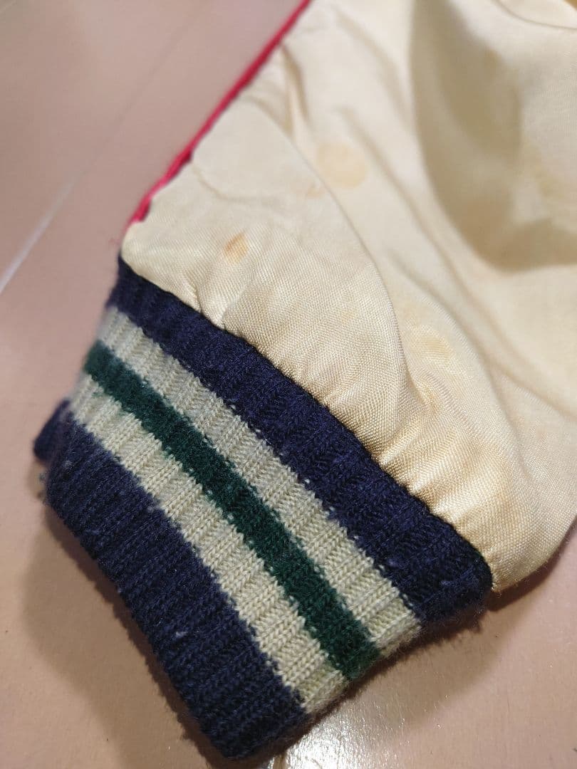 値下2 スカジャン CROPPED HEADS クロップドヘッズ M 青