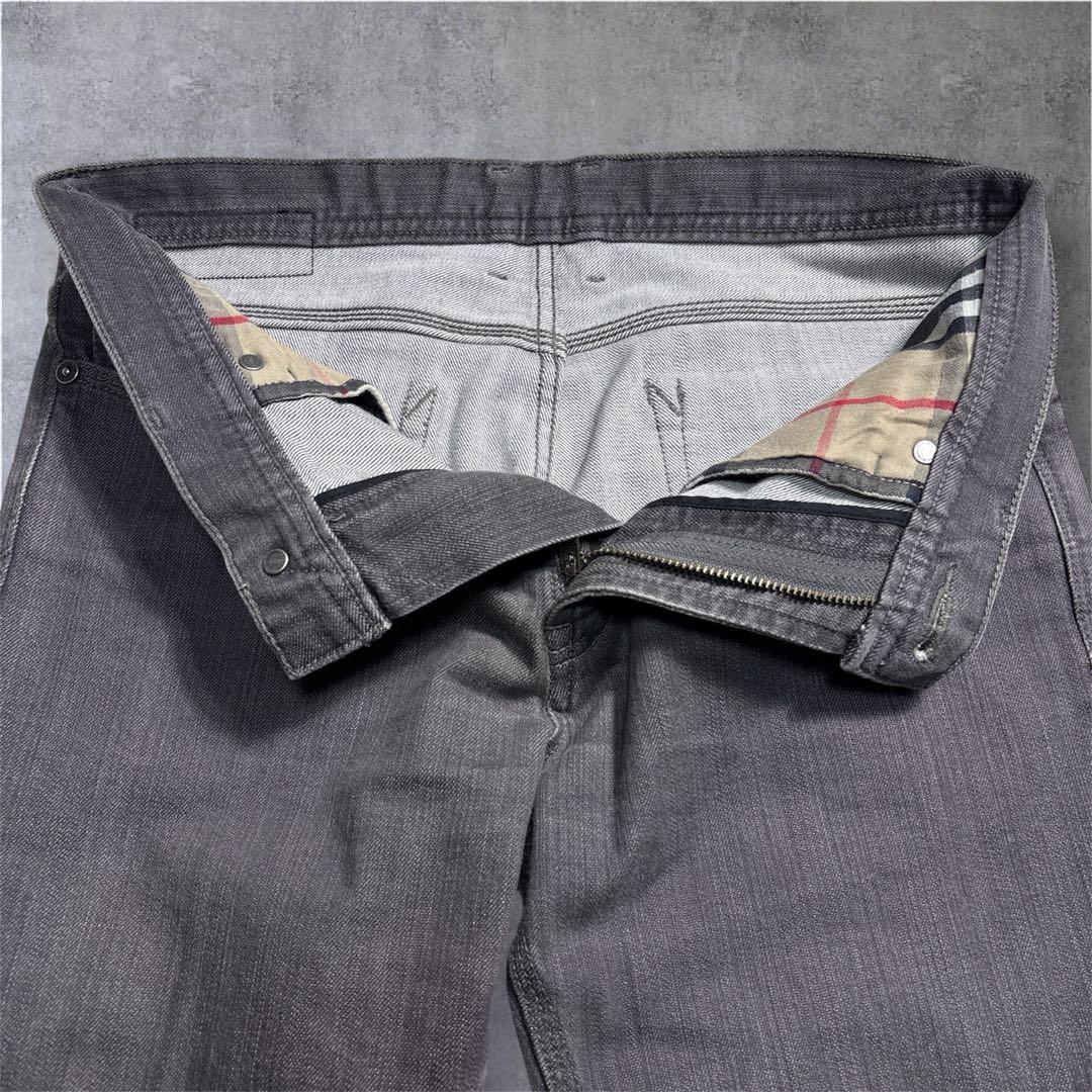 バーバリーロンドン デニムパンツ ノバチェック 三陽商会 ダークグレー