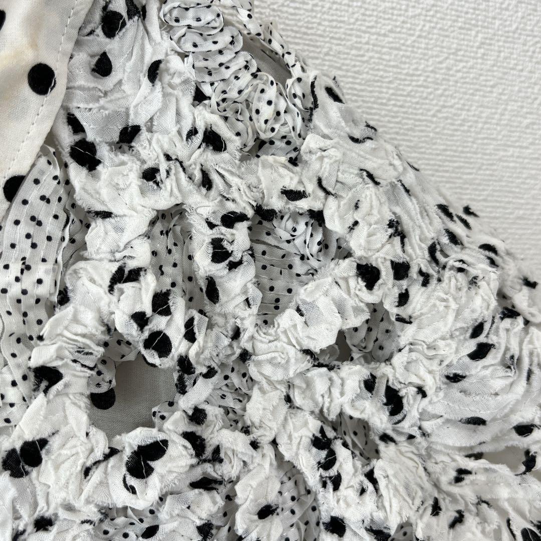 ズッカ ZUCCA 【M】水玉模様 フリル付きシャツ カジュアル 透け感 シアー