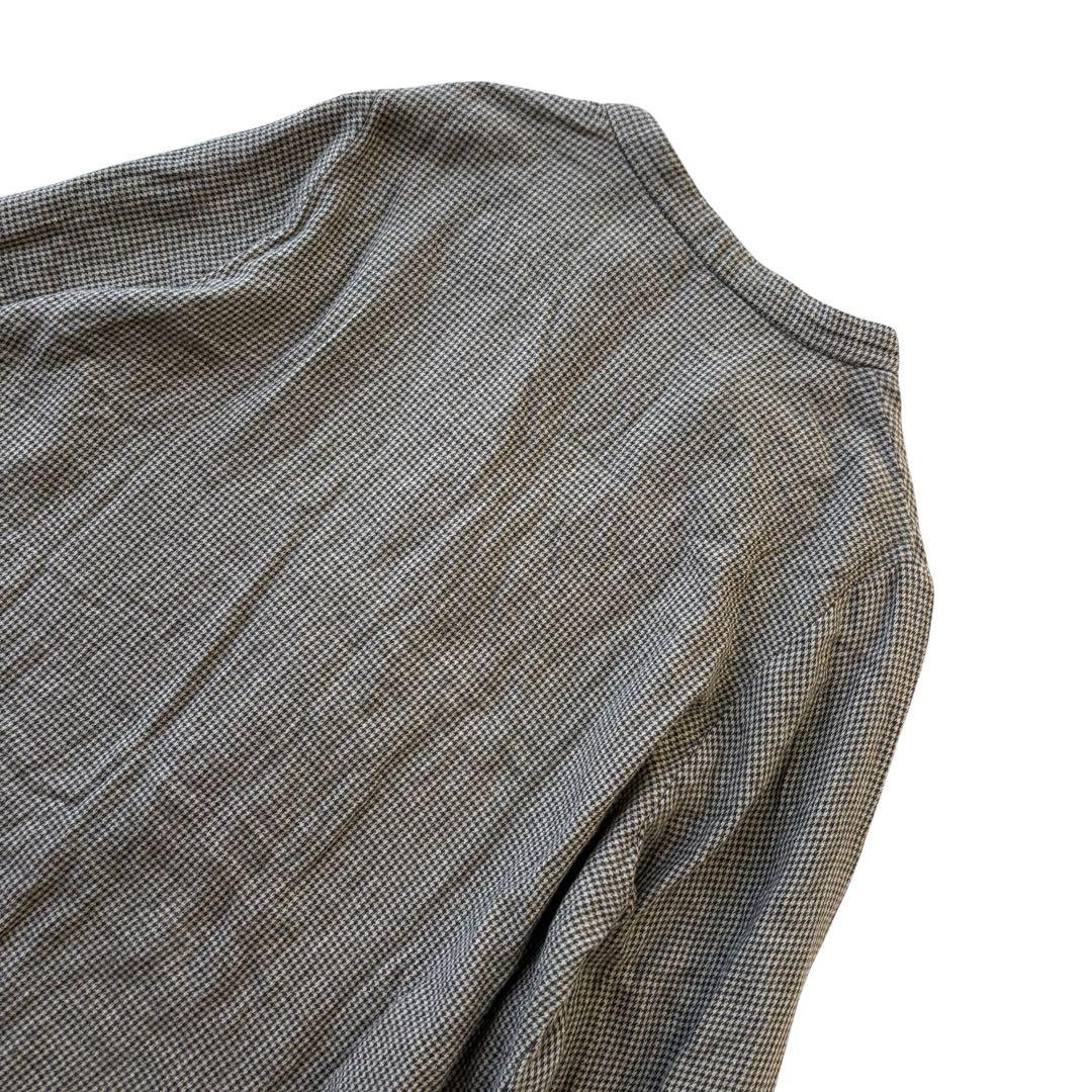 美品 群言堂 根々 石見銀山 コットンウール チュニック 千鳥柄 FREE