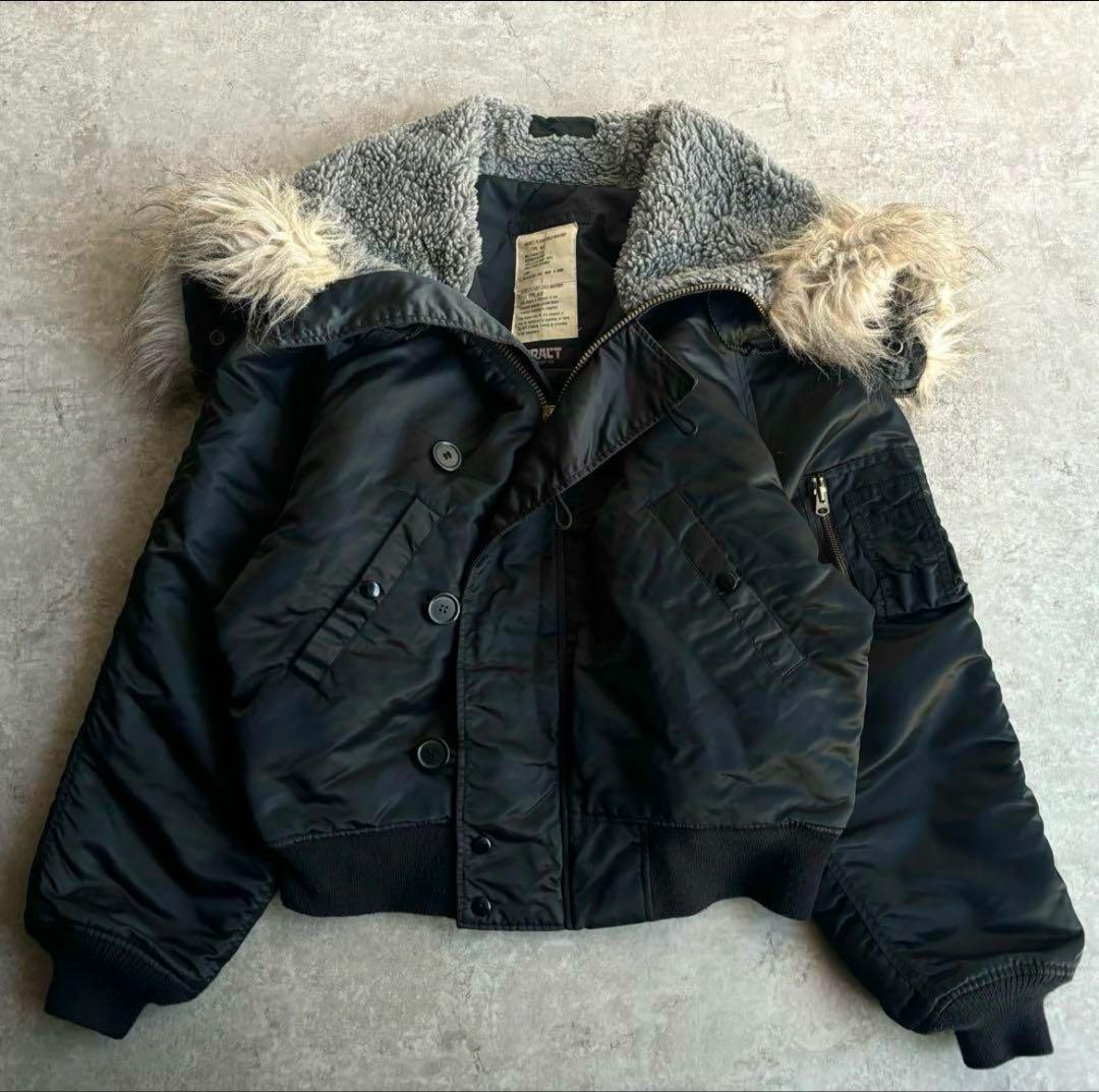 超希少 90s PRACT N-2B フライトジャケット ダークネイビー 短丈