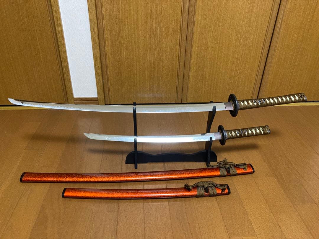 虎党様専用商品!模擬刀鋼製刀2本セット＆刀掛けセット、居合刀、武具