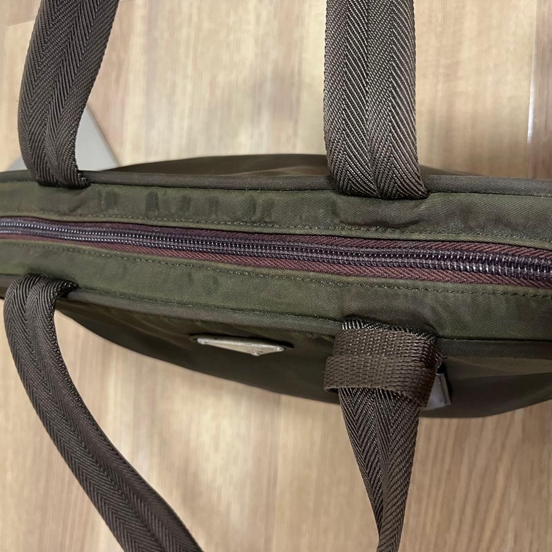 本物鑑定済】プラダトートバック テスートスポーツロゴトート カーキ