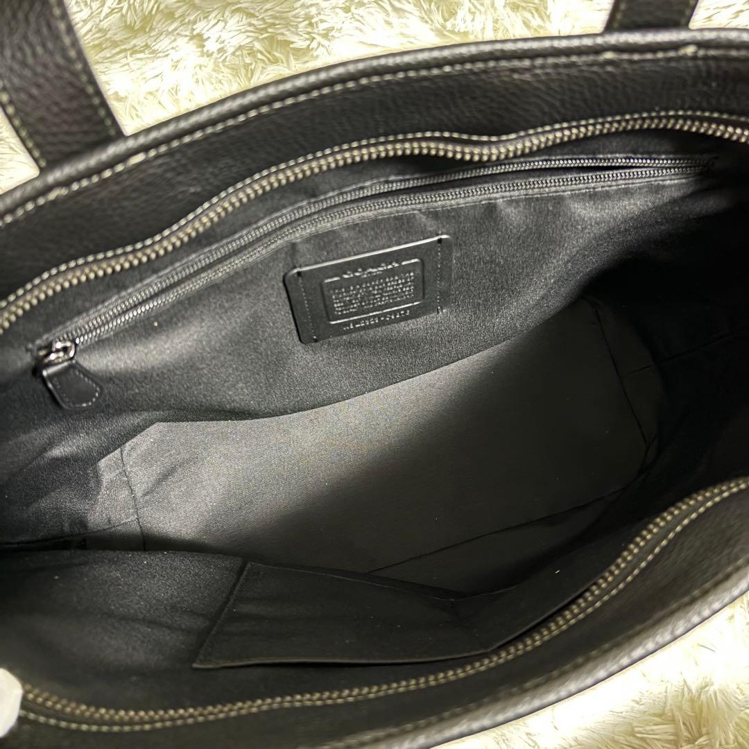 美品】コーチ サリバン C9876 トートバッグ レザー シボ革 A4収納 黒