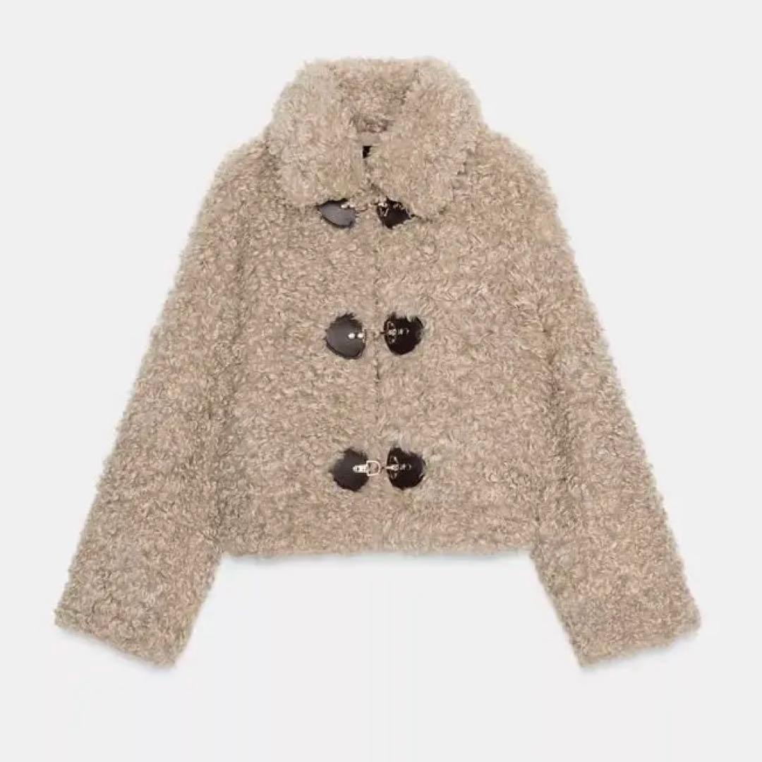 ZARA トグルボタン フェイクファー ジャケット - メルカリ