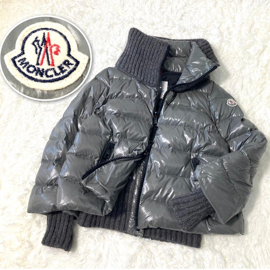 モンクレール ダウンジャケット シガール グレー 美品 微光沢