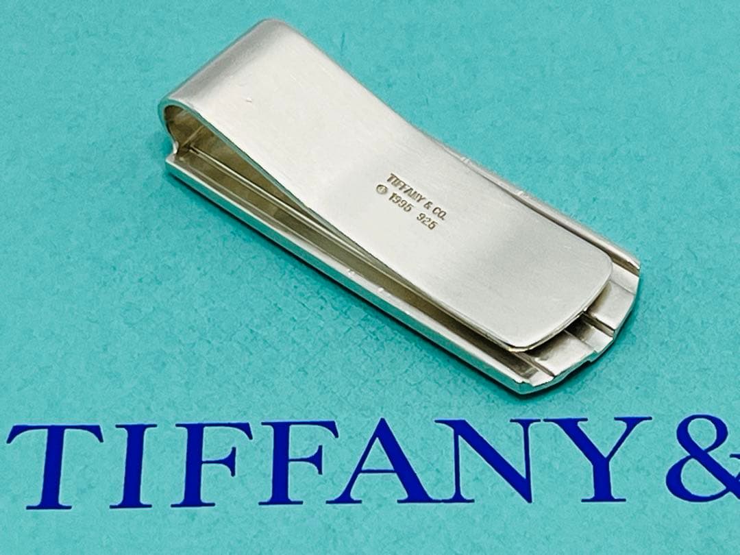 c741希少 オールドティファニー 1995 ストライプ マネークリップ 925
