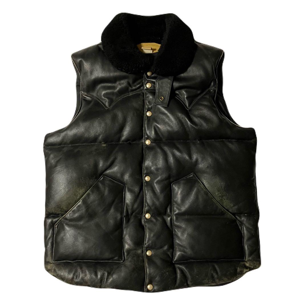 cushman レザーダウンベスト オールレザー - メルカリ