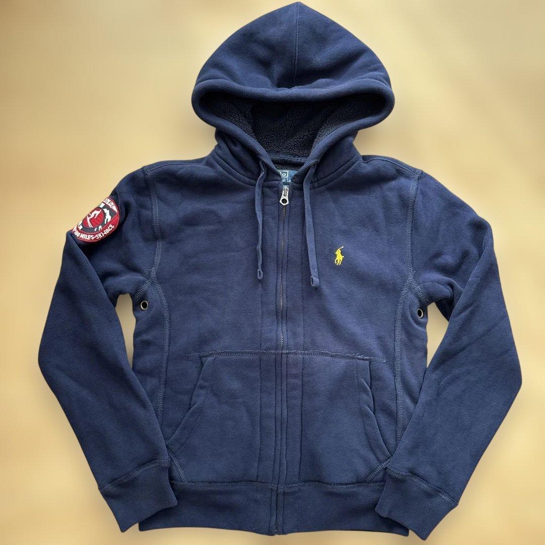 【希少美品】ポロラルフローレン ボアジップパーカー ネイビー Mワッペン スキー 中古・古着通販】POLO RALPH LAUREN (ポロ・ラルフローレン) ジップ