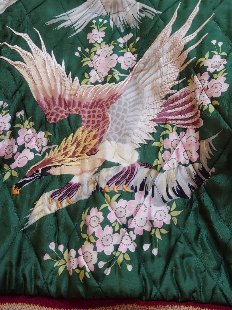 美品 テーラー東洋 スカジャン 虎 鷹 富士山 中綿入り M 金✕黒 緑✕白