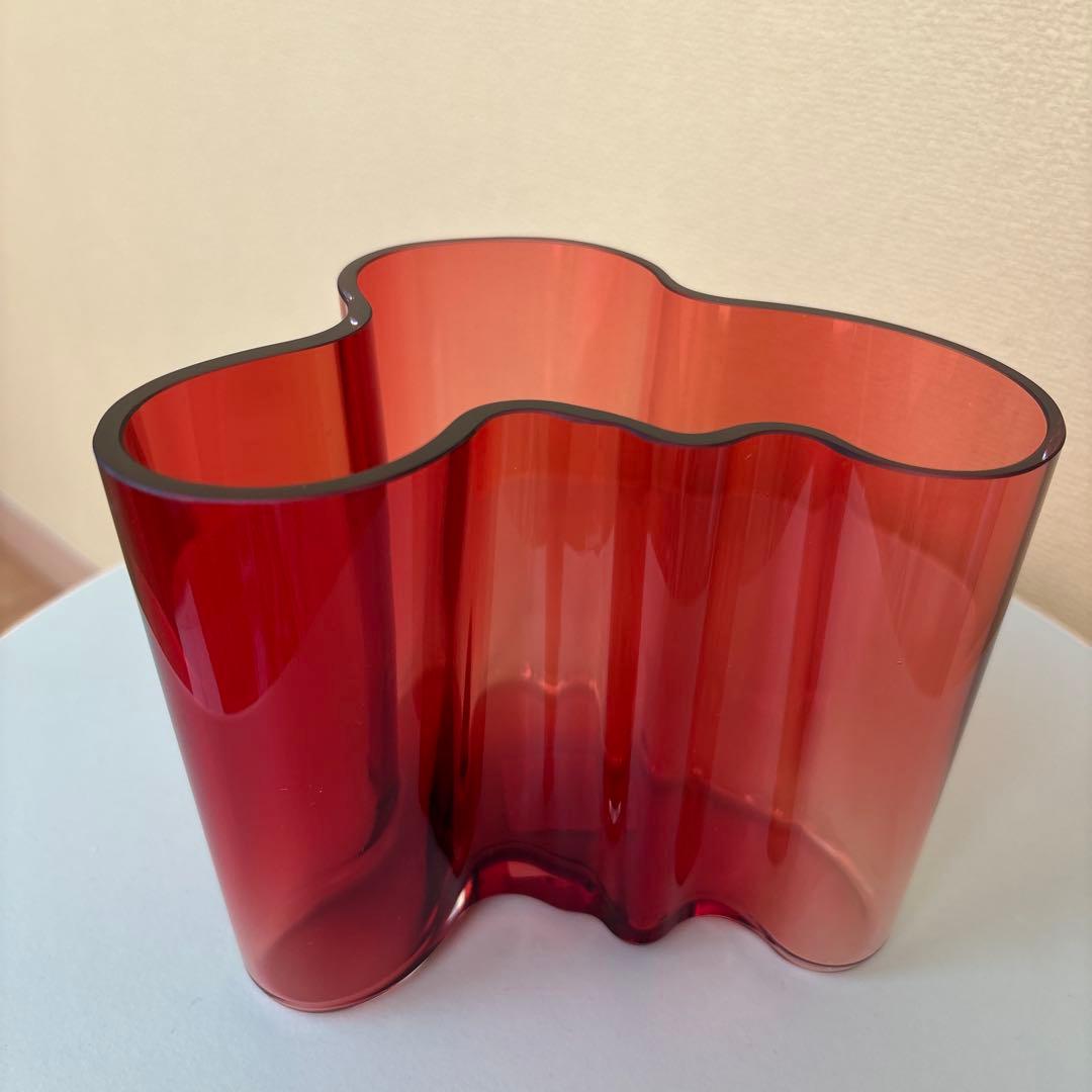 未使用】iittalaイッタラ アルヴァ アアルト ベース クランベリー120