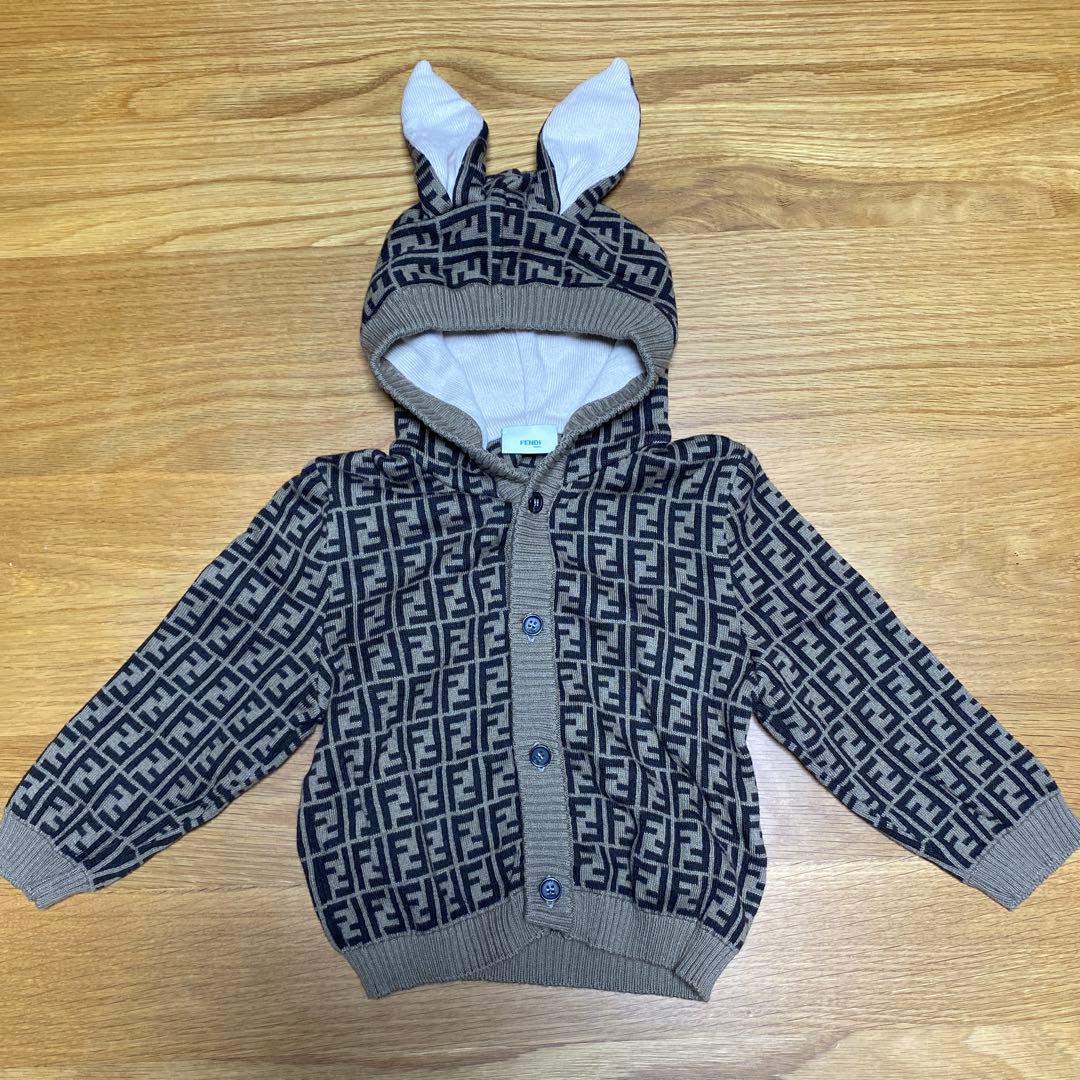 Fendi ウサギ耳付きカーディガン 12M - メルカリ
