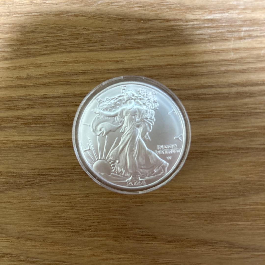 純銀　2024 アメリカ　リバティ 2024 American Silver Eagle 1 oz $1 1 Roll Twenty 20 BU Coins in