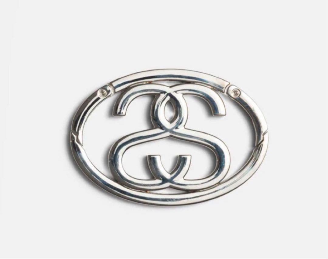 小物 Stussy SS LINK CARABINER Silver Stussy-Ss-Link-Twist-Carabiner