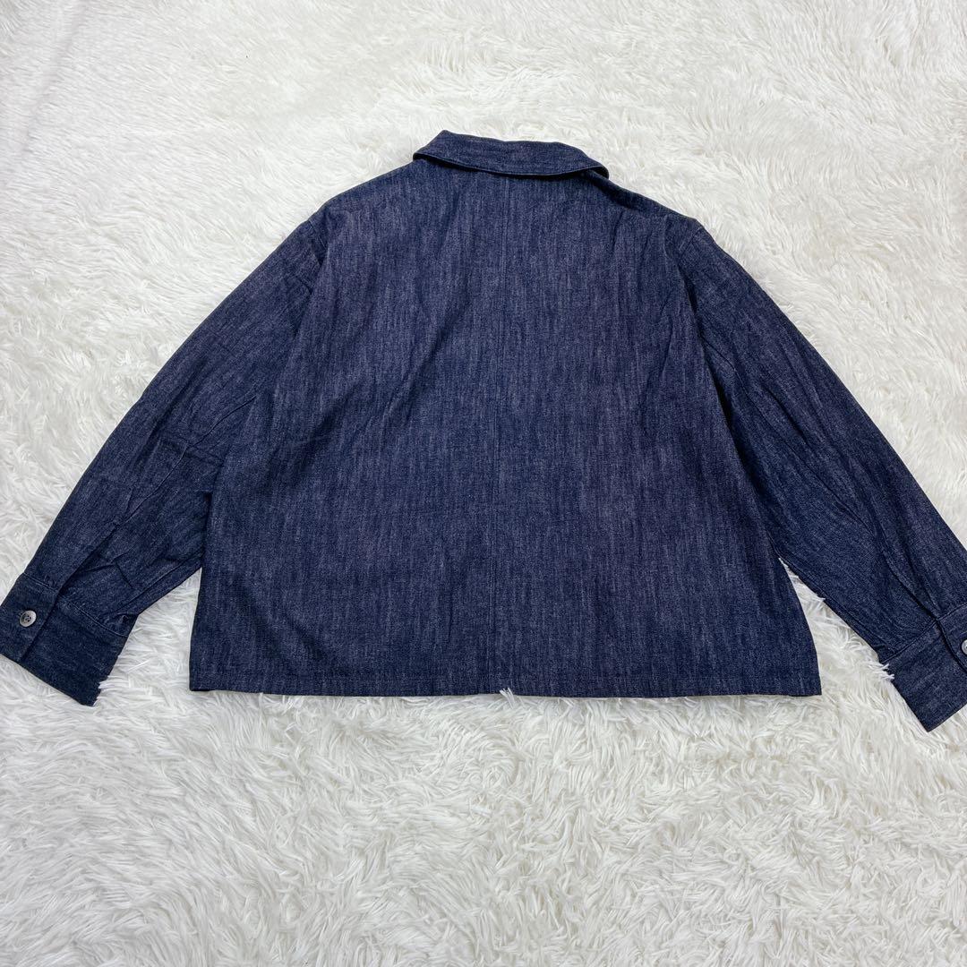 美品】 ミズイロインド デニム コンパクト シャツ インディゴ