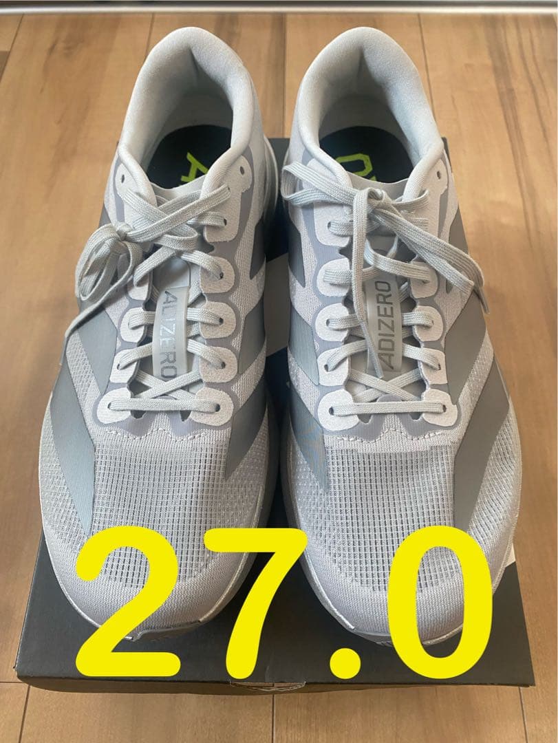 【未使用・新品】adidas ADIZERO EVO SL 27.0 グレー アディダス（adidas）（メンズ）ランニングシューズ トレーニング