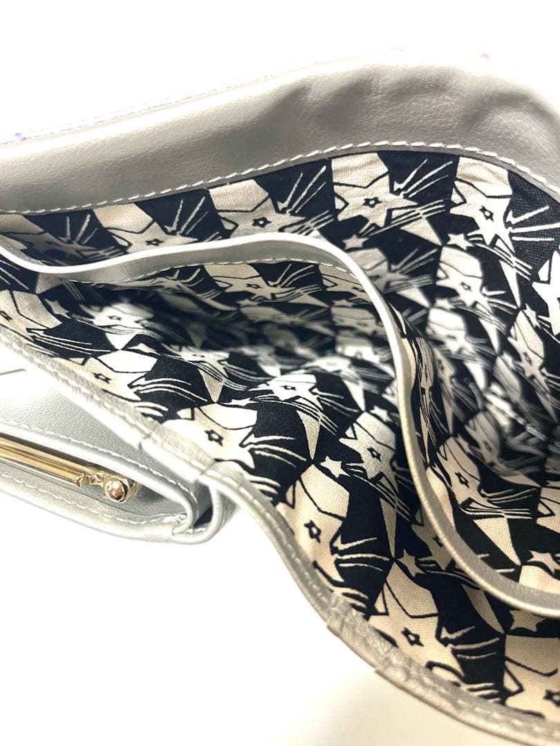 みらい様】ANNA SUI 財布 二つ折り シルバー 銀 がま口 星 スター