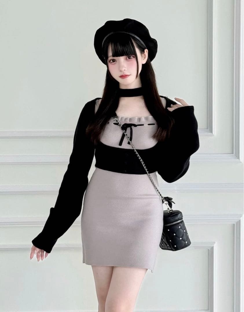 NoGenki ニットトップス×ニットキャミワンピース パープル - メルカリ