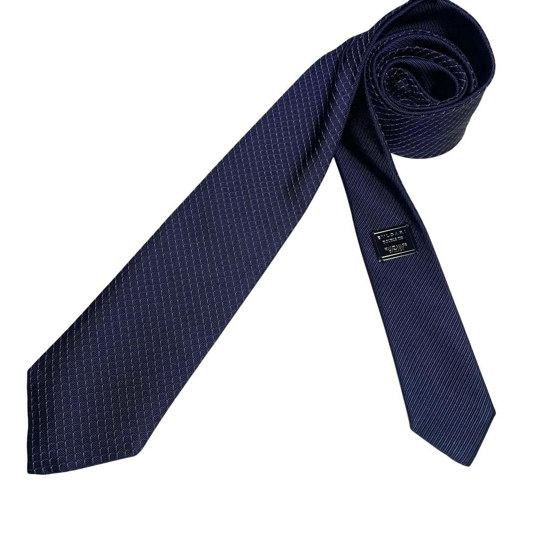 美品】BVLGARI ブルガリ ネクタイ ネイビー リバーシブル - メルカリ