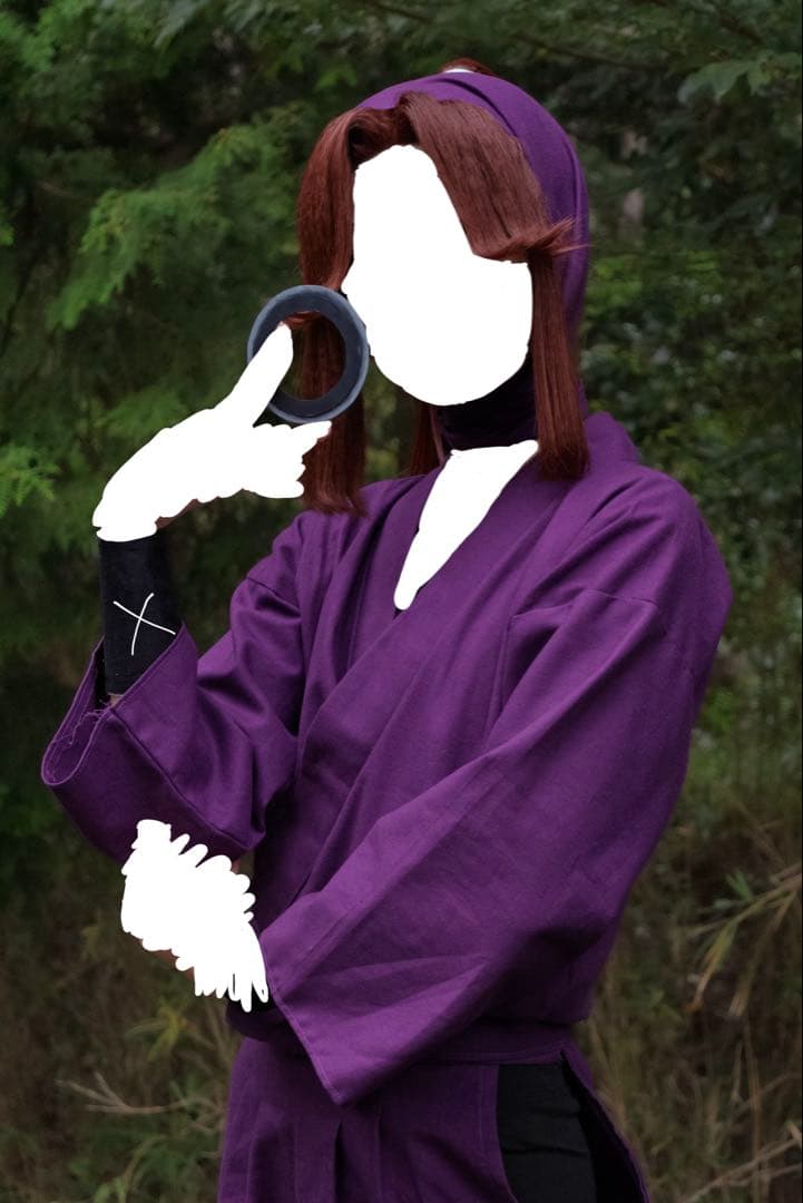 忍たま乱太郎　平滝夜叉丸　ウィッグ　衣装　小道具付き コスプレ耐熱ウィッグ オーダー 造形ウィッグ ブラウン 前髪貼り付け