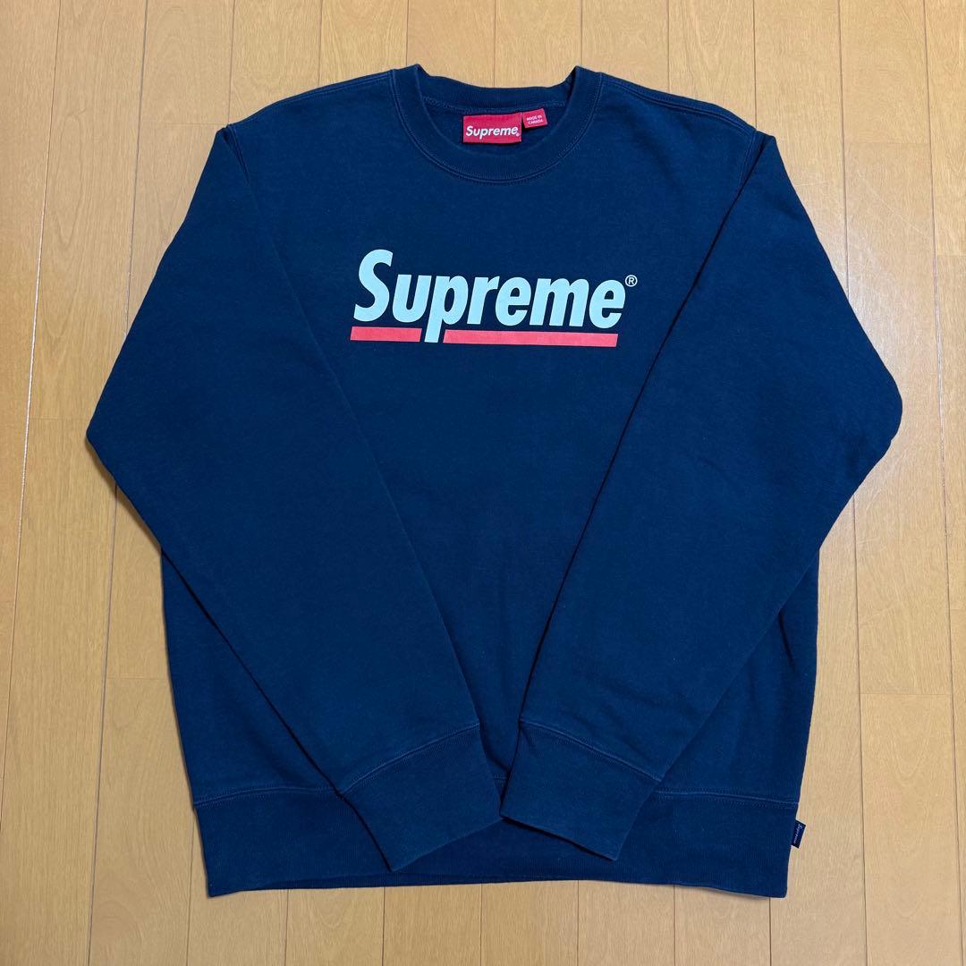 Supreme Underline Crewneck ネイビー 20ss - メルカリ