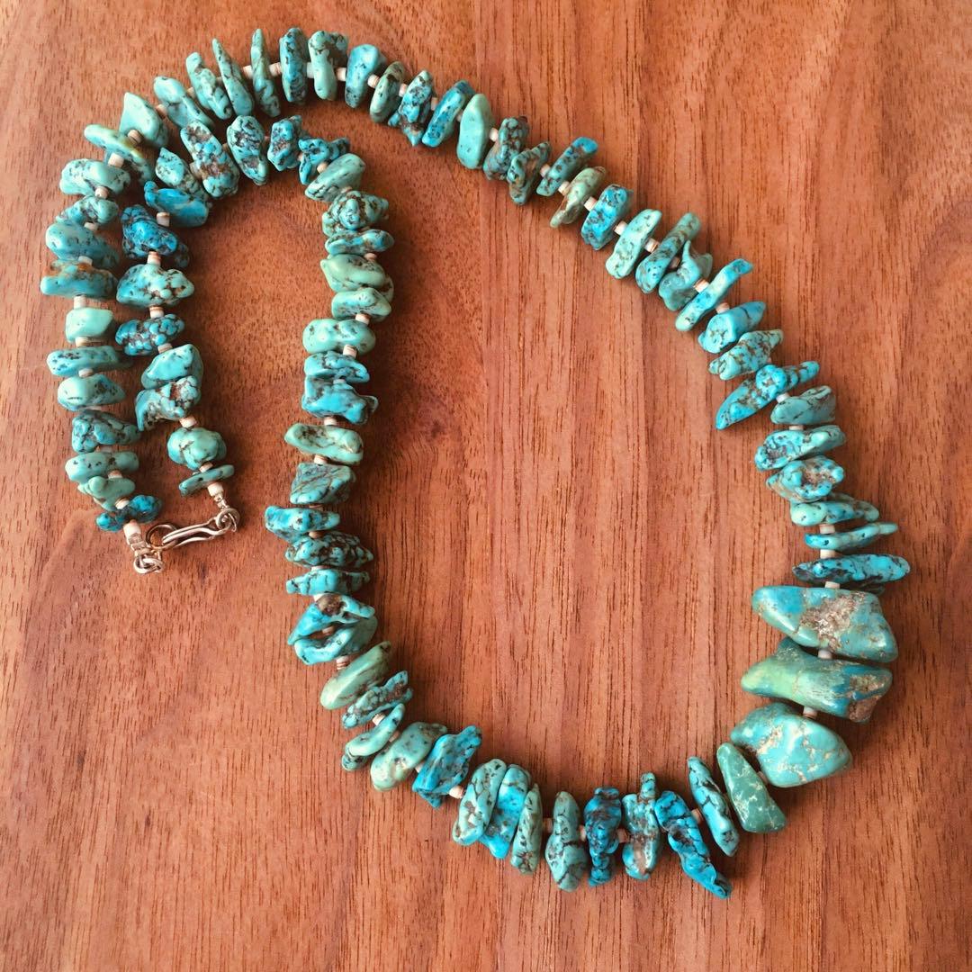 インディアンジュエリー ナバホ ターコイズ ナゲット ネックレス
