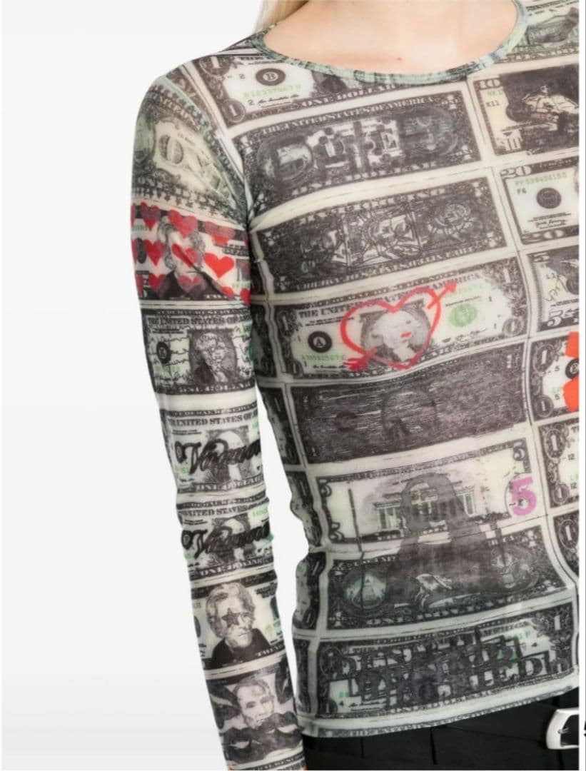 試着のみ！完売品！ VAQUERA ヴァケラ ドルプリントシアートップス 総