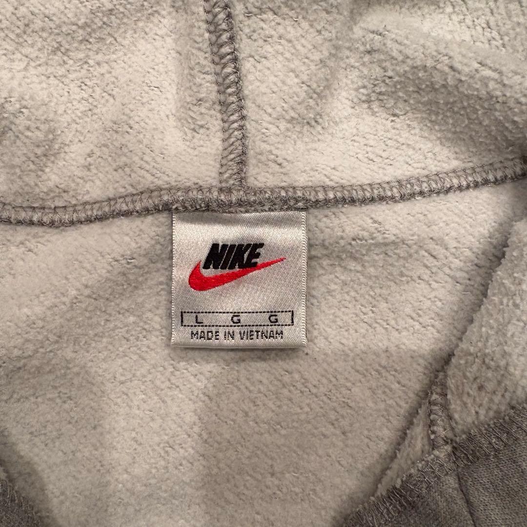 NIKE 90's 刺繍ロゴハーフジップパーカー グレー L 美品 - メルカリ