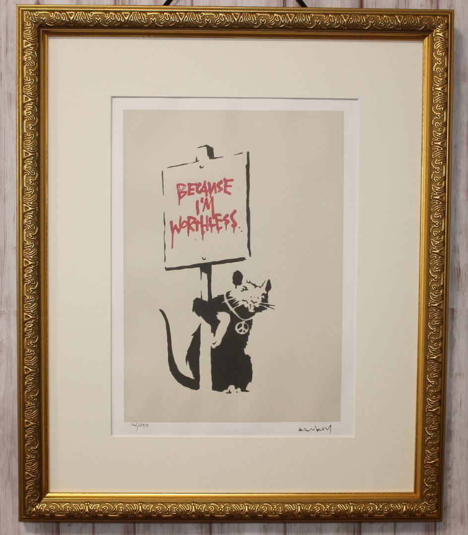 バンクシー Because I'm Worthless エスタンプリトグラフ - メルカリ