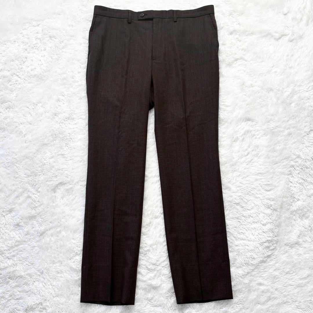 極美品】レミュー 3ピース スーツ セットアップ 千鳥格子 ブラウン L