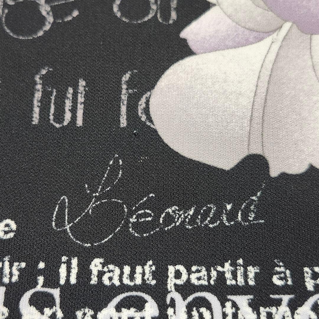 レオナールスポーツ 長袖チュニック 七分袖 花柄 ロゴ 大きいサイズ42